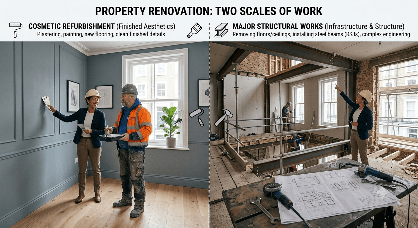 Light Refurbishment, Heavy Refurbishment or Development Finance?
